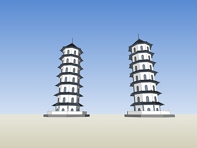 中式新中式古建筑 塔 古塔