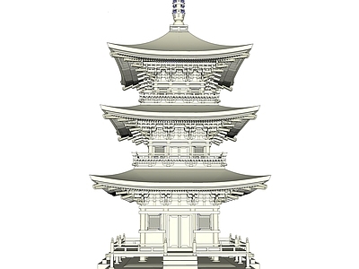 新中式中式寺庙建筑 木塔 寺庙塔 隼牟结构木塔