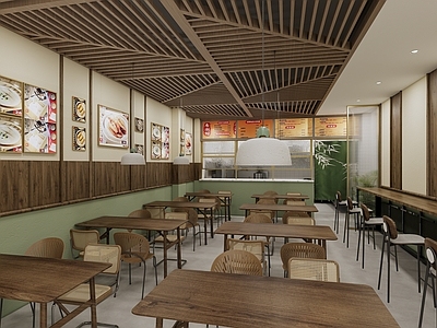 现代原木中餐厅 中餐厅明档