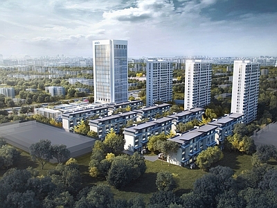 现代高层住宅 高层住宅 洋房 办公楼 规划 鸟瞰