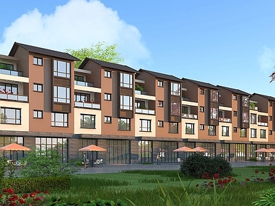 现代连排商住楼
