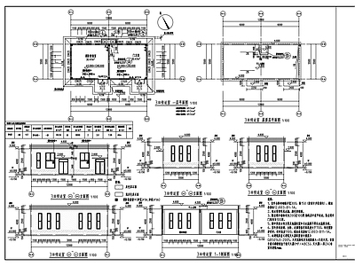现代门卫室建筑 传达室建筑图 施工图