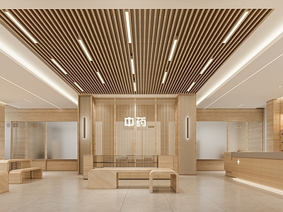 现代药店 现代药店 中药店 药品柜 中草药柜 店铺