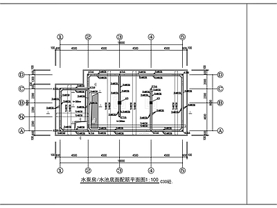 现代其他公共建筑 消防水池建筑图 施工图