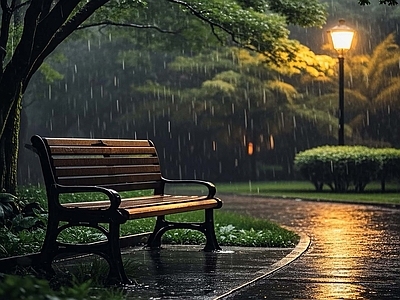 现代街道外景 雨景街道 雨天街道景观