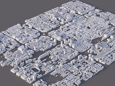 现代简约简模规划 鸟瞰建筑 规划体块 体块建筑 简模规划 城市建筑