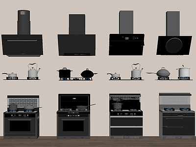 油烟机 现代油烟机组合 燃气灶 厨具 蒸烤集成灶