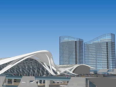 现代展览馆建筑 大型会展中心 及配套高层办公