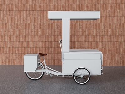 现代甜品面包店 面包店推车 试吃车售卖车 外摆推车 人力自行车 三轮车