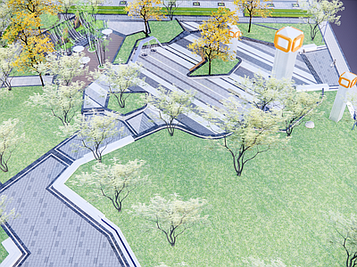 现代口袋公园 城市公园 街头绿地 小游园 智慧谷 科技主题公园