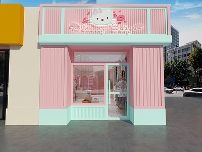 奶油简约服装店 童装店门头