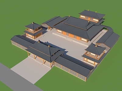 中式古建 古代寺庙建筑
