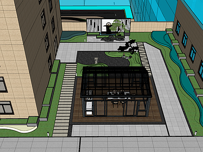 新中式屋顶花园 屋顶花园阳光房