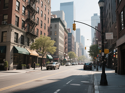 现代街道外景 道路 人行道 商业街外景