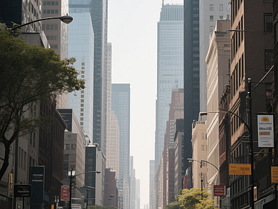 现代街道外景 道路 人行道 商业街外景