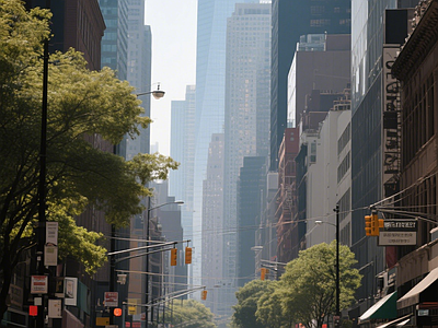 现代街道外景 道路 人行道 商业街外景