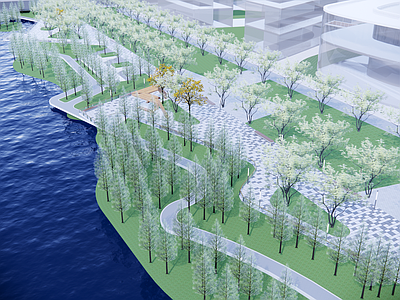 现代滨水景观 城市河道景观 城市滨水景观 驳岸景观 湖泊绿地景观 城市公园
