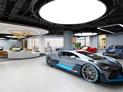 现代汽车展厅 汽车4S店 汽车展厅 跑车
