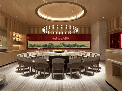 新中式现代包厢 餐饮空间包房