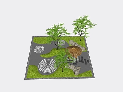 现代庭院小品 庭院