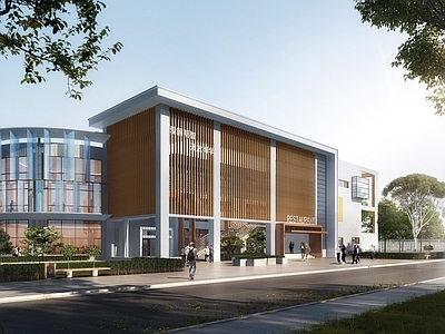 现代简约学校建筑 餐厅 学院 教育 公共