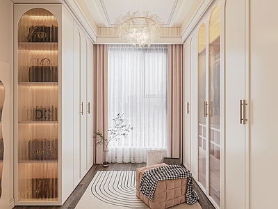 法式衣帽间 步入式衣帽间 主卧衣帽间
