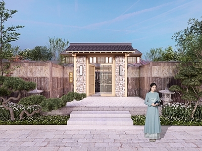 中式新中式乡村庭院 乡土庭院民宿景观 川渝民居庭院改造 特色门头景墙小品 美丽乡村特色酒店 高档轻奢农家乐