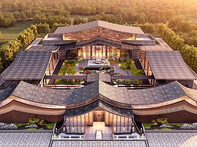 新中式四合院 新中式四合院 中式住宅 古建筑 四合院