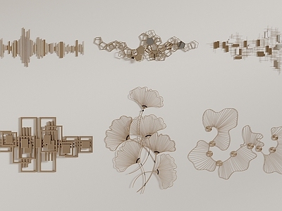现代挂件 现代金属墙饰挂件 轻奢墙饰挂件 装置 立体挂件 立体装饰画