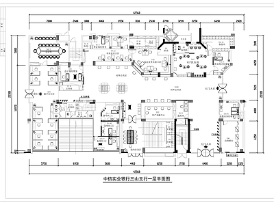 现代其他商业空间 800平银行 施工图