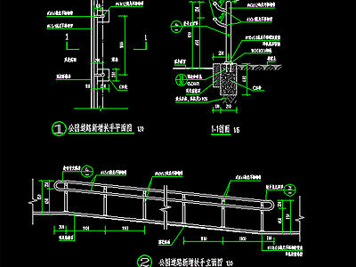 现代综合景观图库 无障碍扶手 施工图