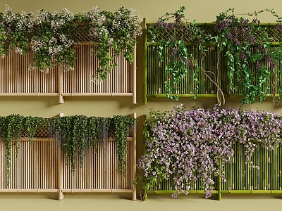 藤蔓 竹篱笆 花墙藤蔓 爬墙虎 蔷薇 院墙