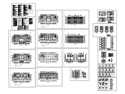 现代新中式图书馆建筑 新中式中学图书馆 施工图