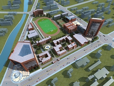 现代大学学校校园鸟瞰