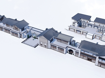 新中式中式商业街 新中式商业建筑 新中式步行街建筑 商场建筑