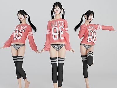 现代风格美女人物萝莉