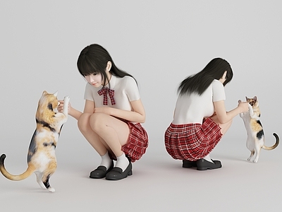 现代风格学生美女人物