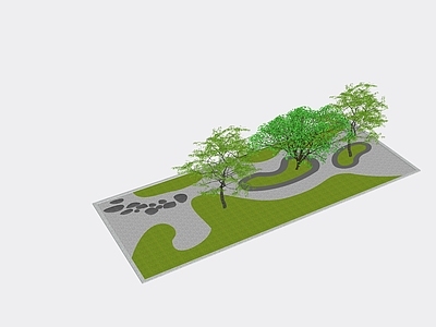 现代别墅庭院 庭院