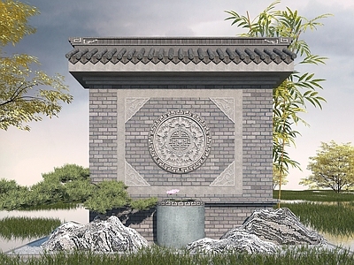 中式园林照壁