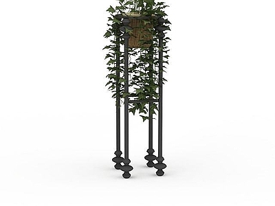 现代佛龛 绿色植物盆景