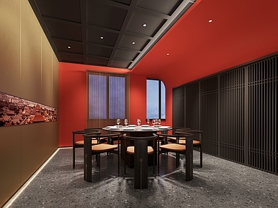 现代新中式中餐厅 包房 餐饮包房 现代包房 新中式包房