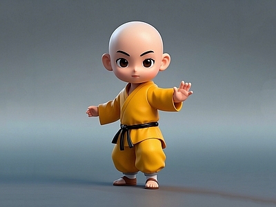 儿童 卡通小和尚 功夫小和尚