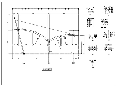 钢结构 公交车站钢结构 施工图