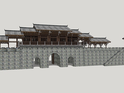 中式古建筑 城门楼 少数民族建筑 影视美陈