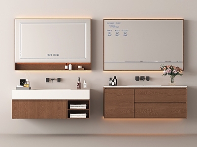 浴室柜 现代意式浴室柜 镜子 洗漱台