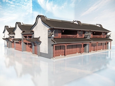 现代新中式四合院 四合院 民居 民宿 民房 商铺