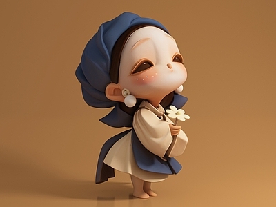 女人 Q版人物 卡通少女 公仔玩偶 手办摆件