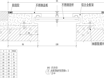 地面综合节点 承重型地坪 变型缝 施工图
