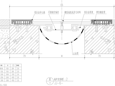地面综合节点 地坪变型缝 施工图