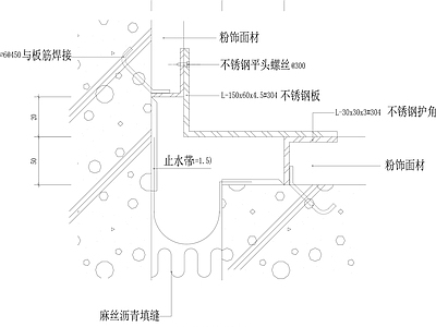 地面综合节点 伸缩缝 转角 施工图